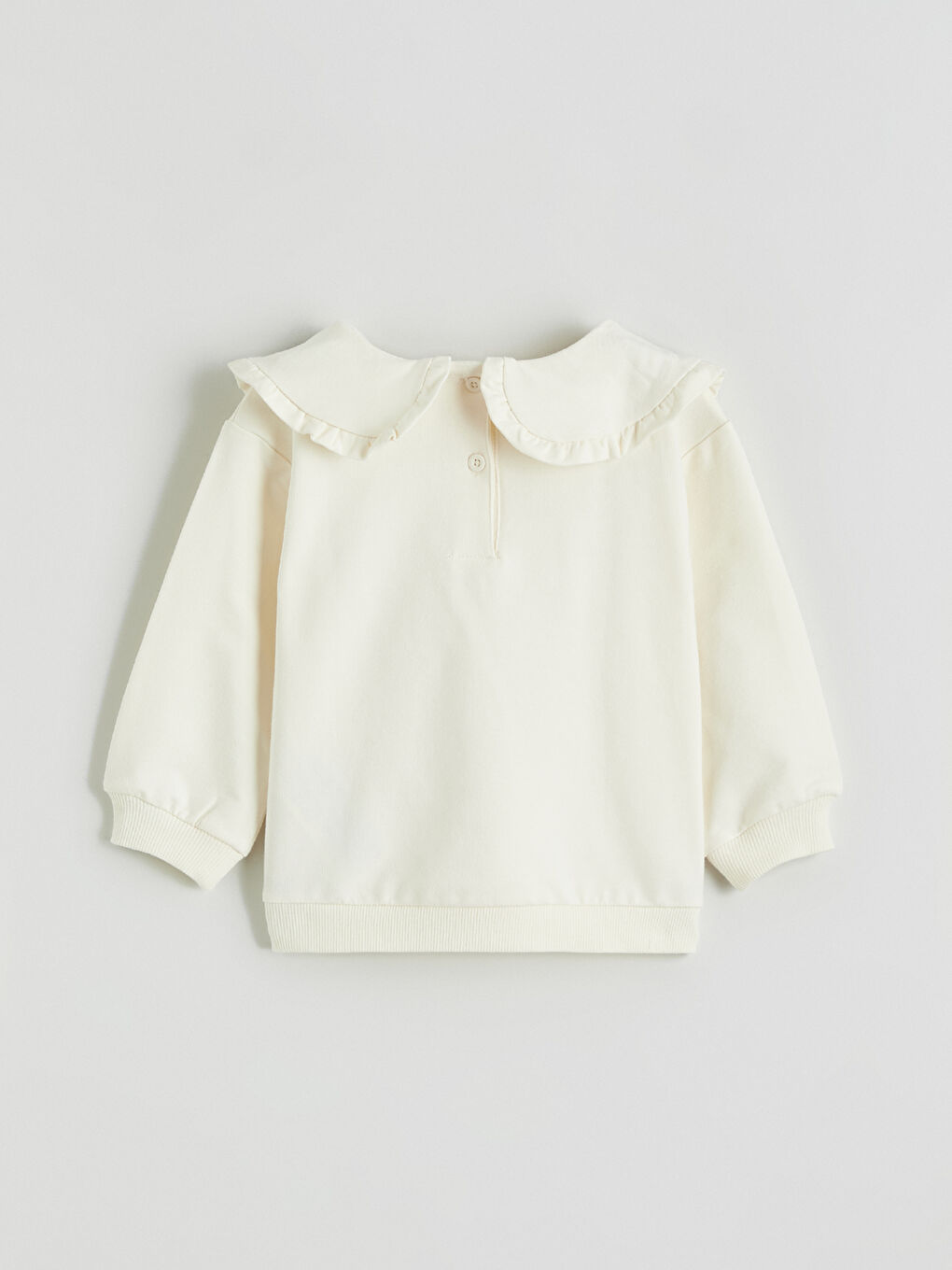 Ekru Bebe Yaka Kız Bebek Sweatshirt ve Tayt-3