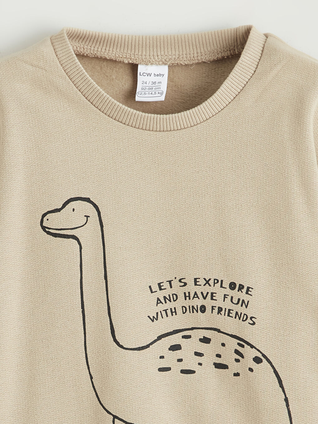 Bej Baskılı Erkek Bebek Sweatshirt ve Pantolon-2