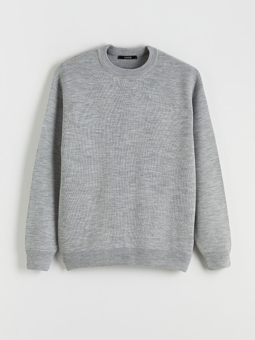 Gri Bisiklet Yaka Erkek Triko Kazak-4