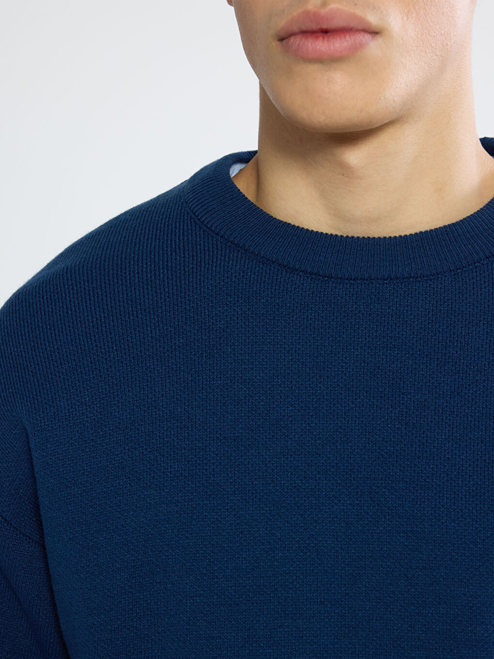 Πουλόβερ Πλεκτό Μακρυμάνικο Ανδρικό με Στρογγυλή Λαιμόκοψη-2