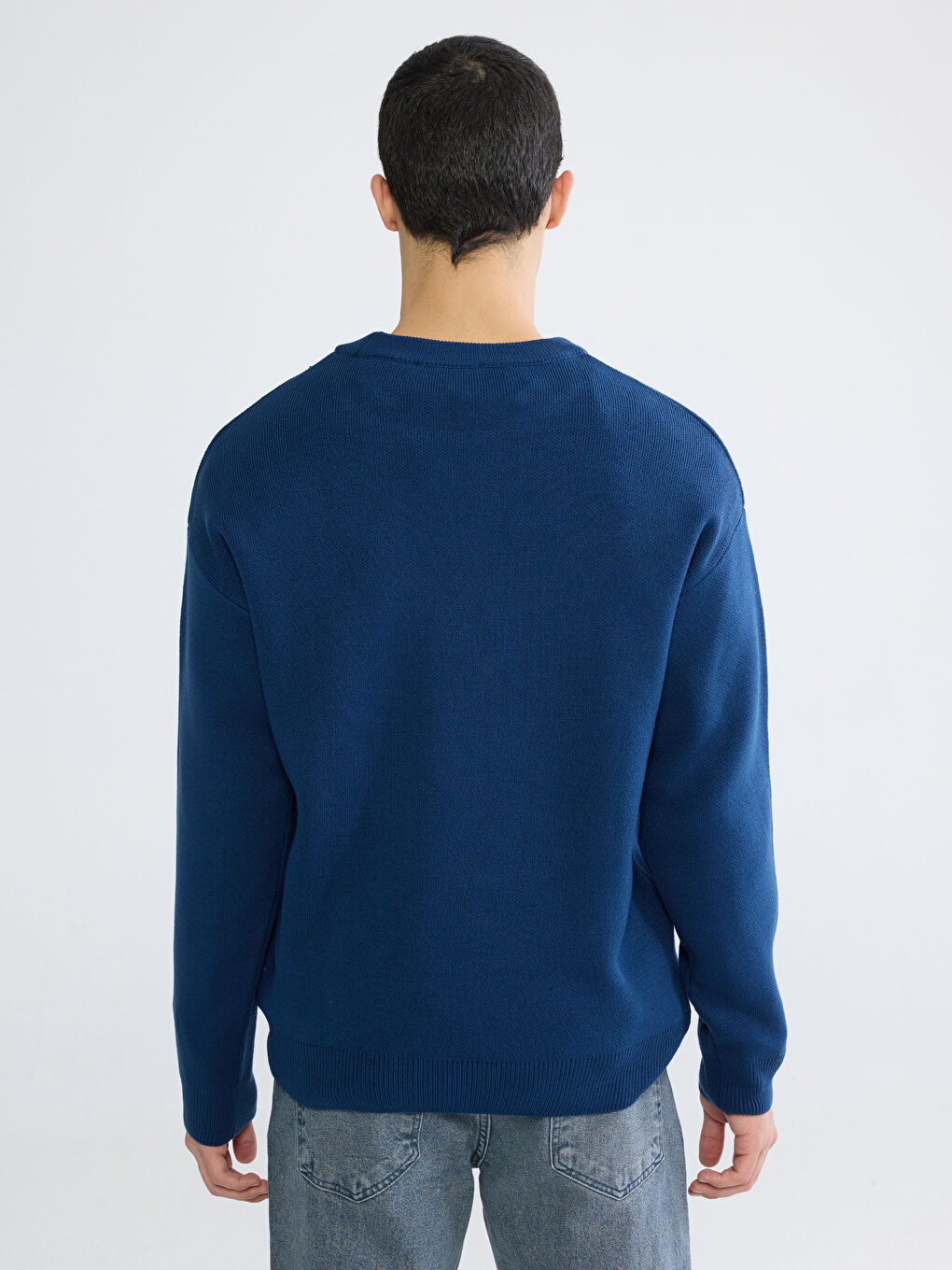 Πουλόβερ Πλεκτό Μακρυμάνικο Ανδρικό με Στρογγυλή Λαιμόκοψη-3