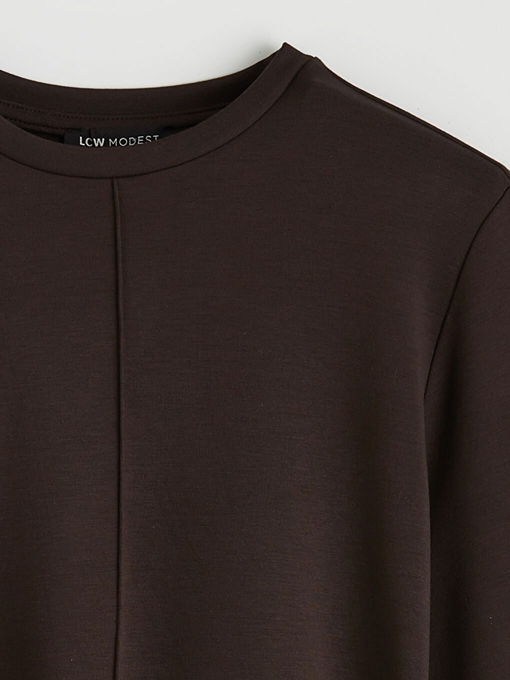 Kahverengi Bisiklet Yaka Kuşaklı Kadın Sweatshirt Tunik-1