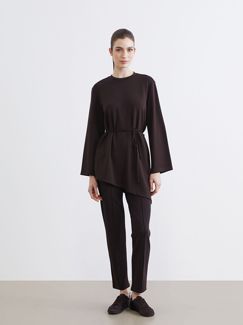 Woman BROWN Sweatshirt Tunic-1