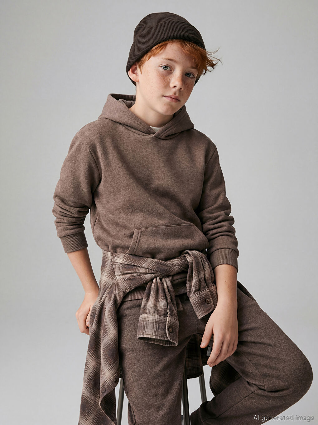 Boys' hooded sweatshirt, designed for warmth.