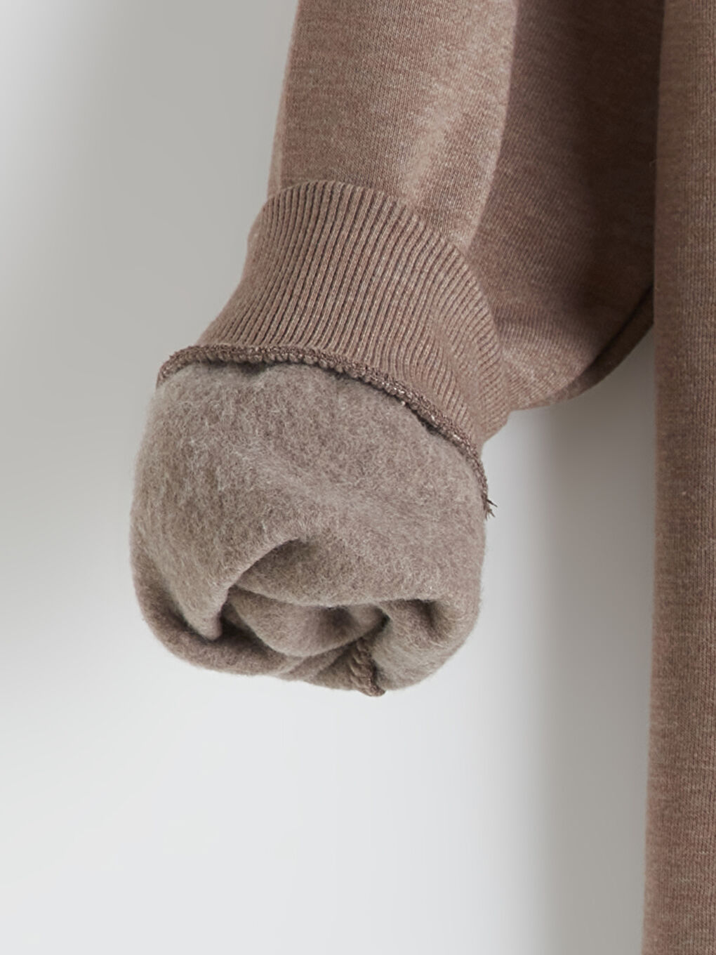 Bej Kapüşonlu Erkek Çocuk Kalın Sweatshirt-1