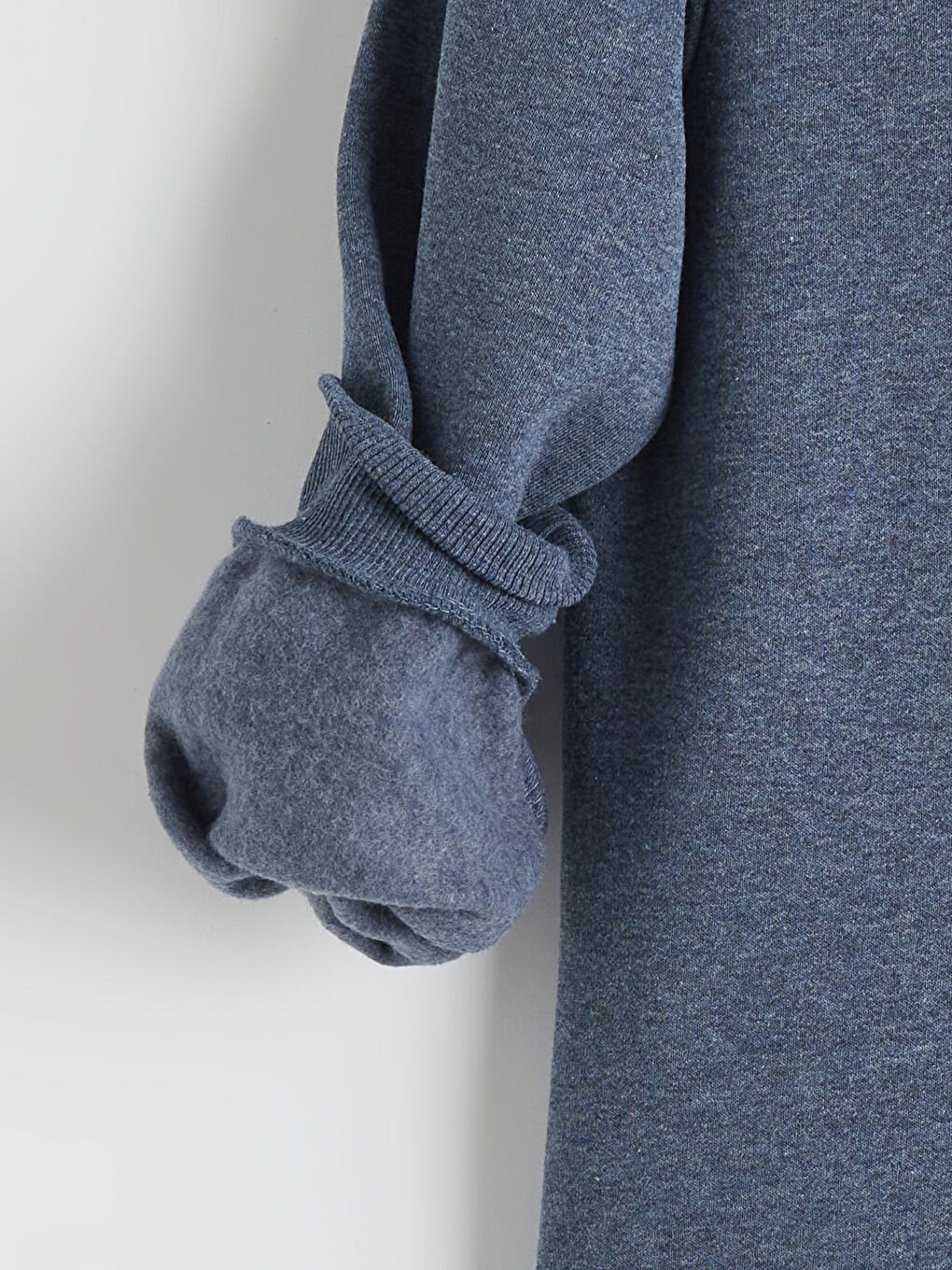 Mavi Kapüşonlu Erkek Çocuk Kalın Sweatshirt-1