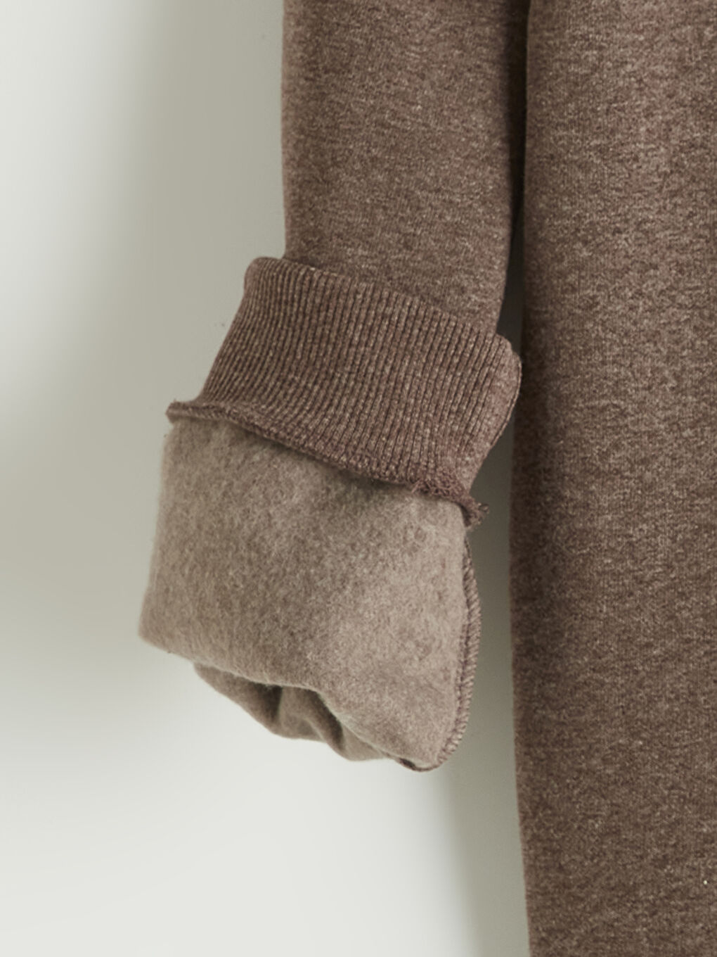 Kahverengi Kapüşonlu Erkek Çocuk Kalın Sweatshirt-1