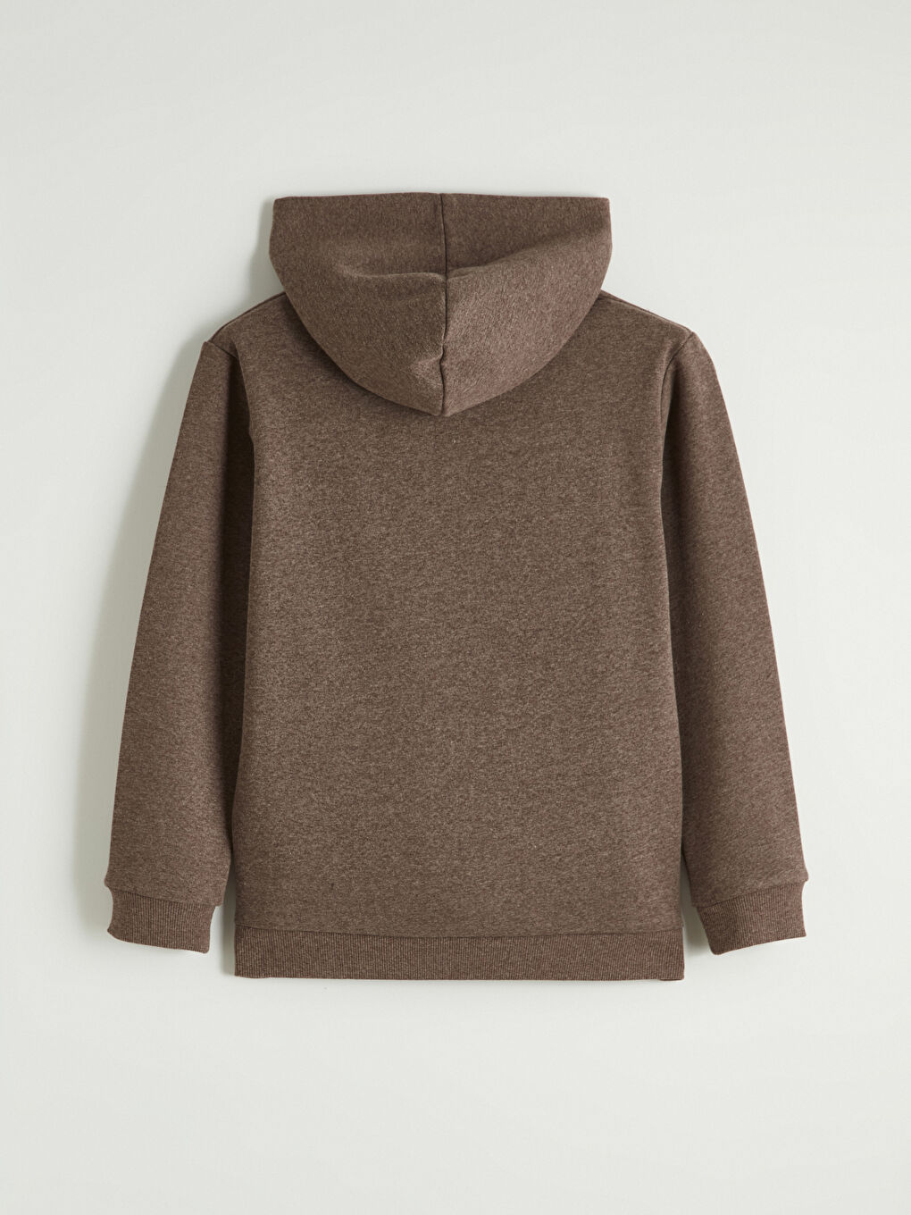 Kahverengi Kapüşonlu Erkek Çocuk Kalın Sweatshirt-2