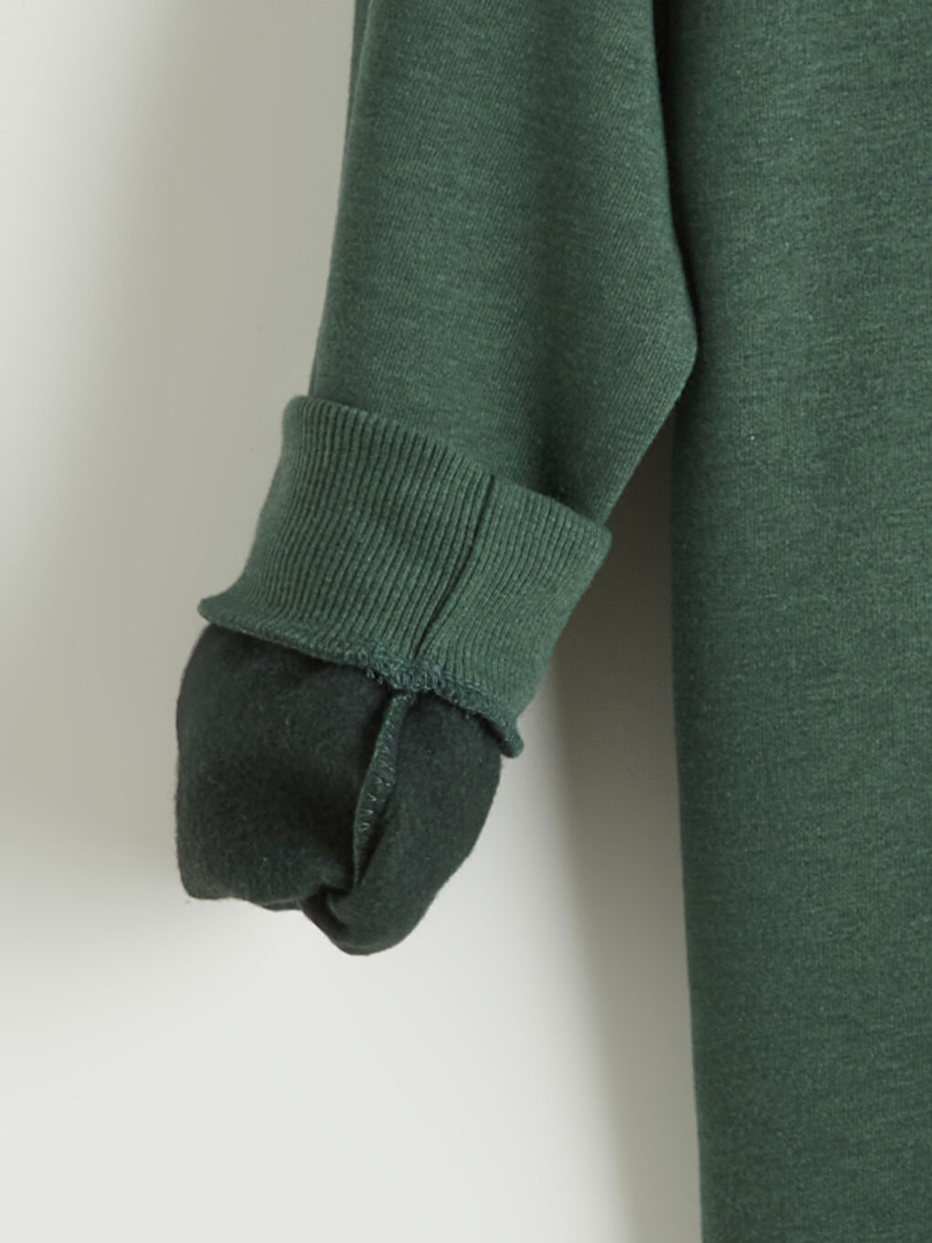 Yeşil Kapüşonlu Erkek Çocuk Kalın Sweatshirt-1