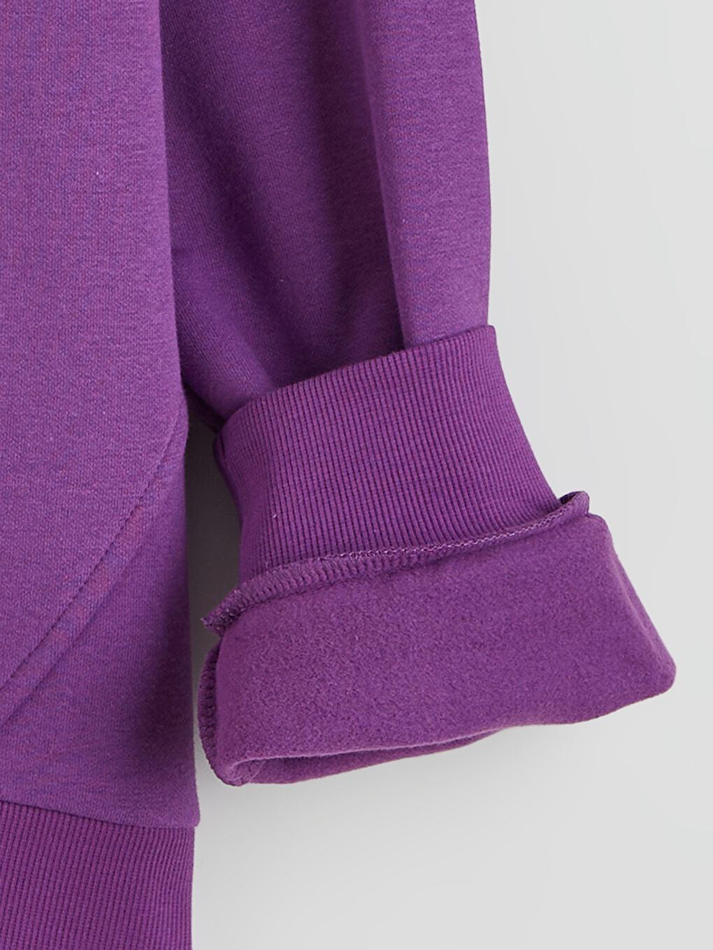 Mor Baskılı Kız Çocuk Kalın Sweatshirt-2