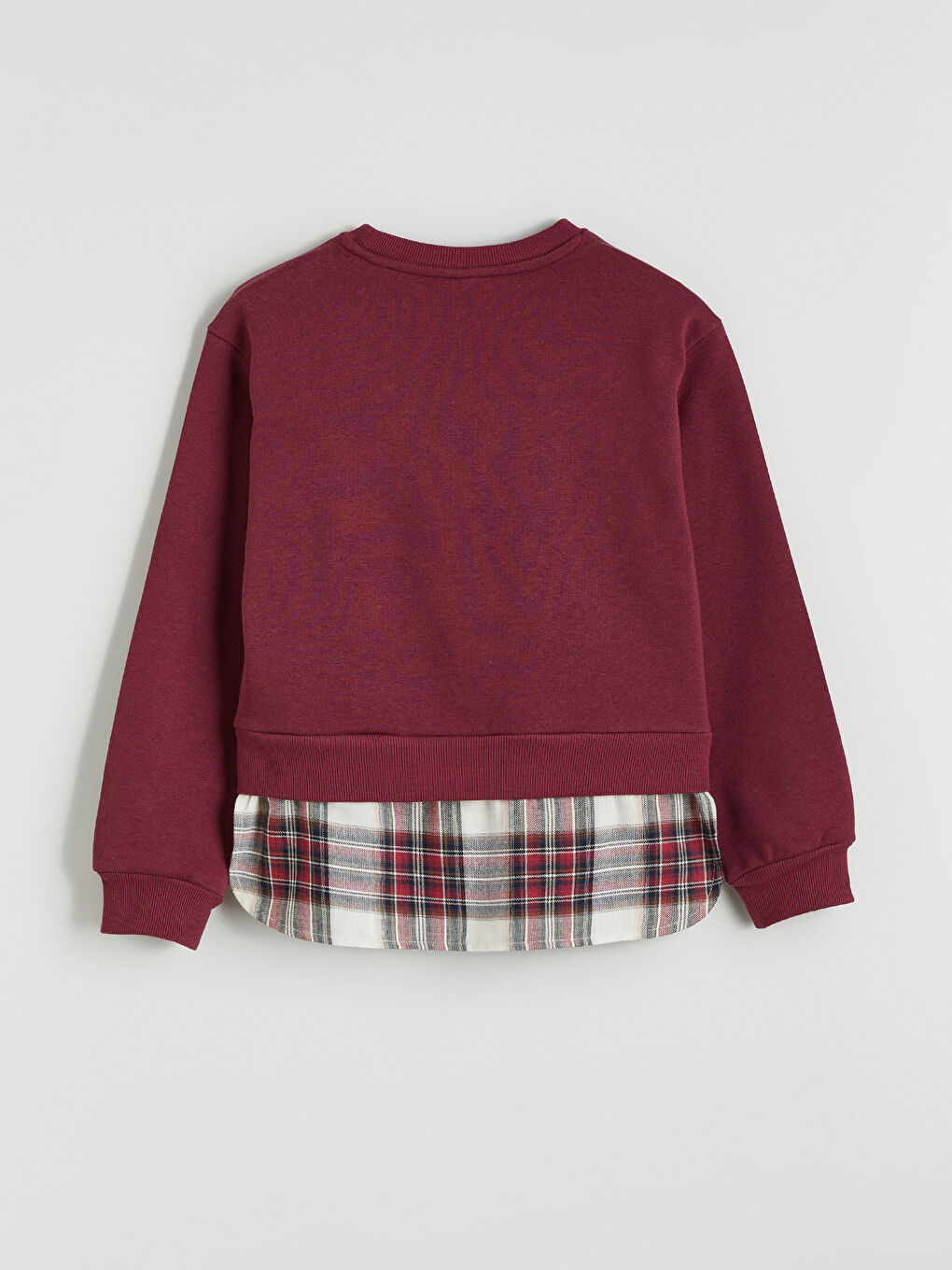 Mürdüm Bisiklet Yaka Kız Çocuk Kalın Sweatshirt-3