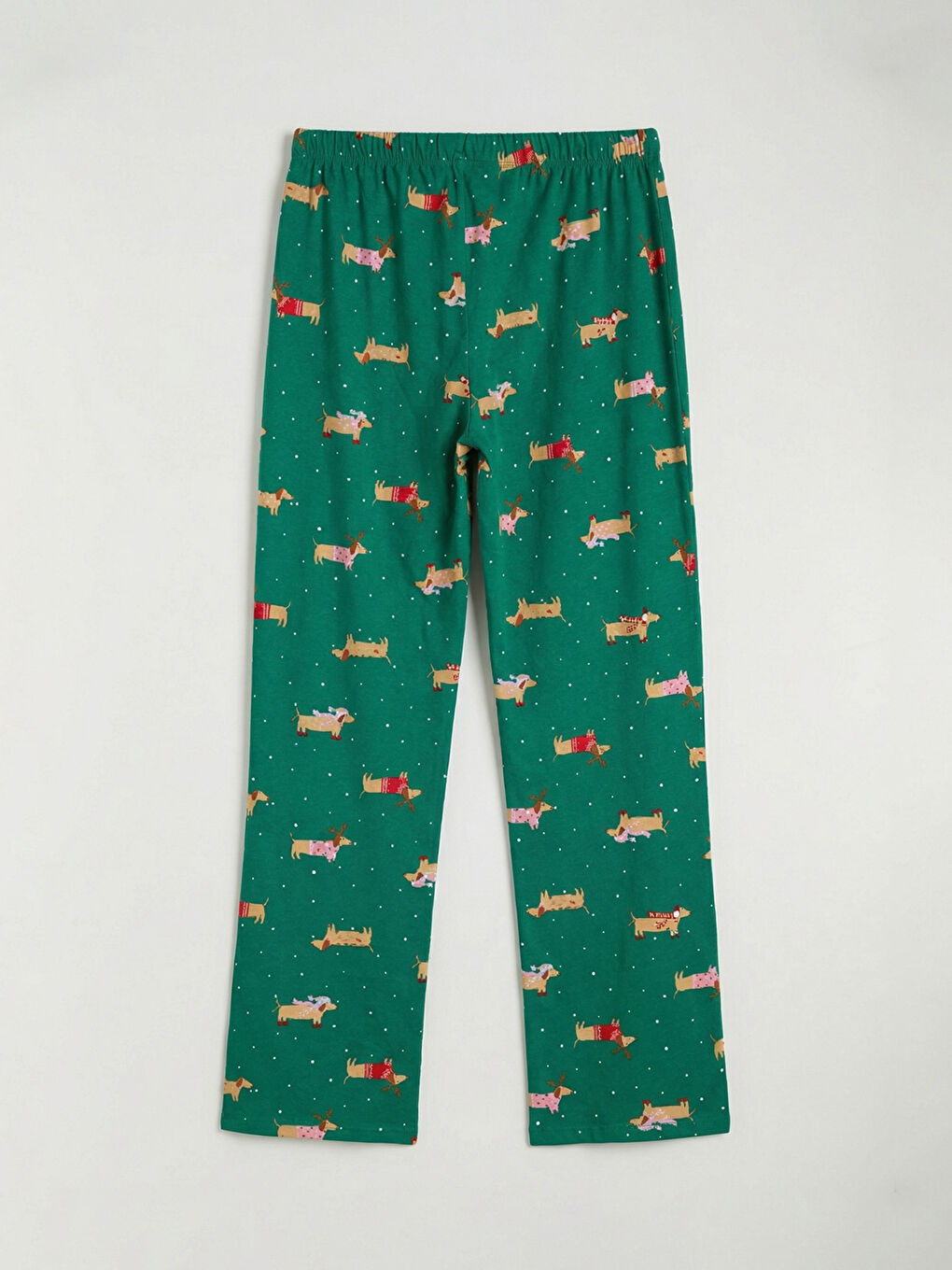 Yeşil Gömlek Yaka Yılbaşı Temalı Kadın Pijama Takım-4