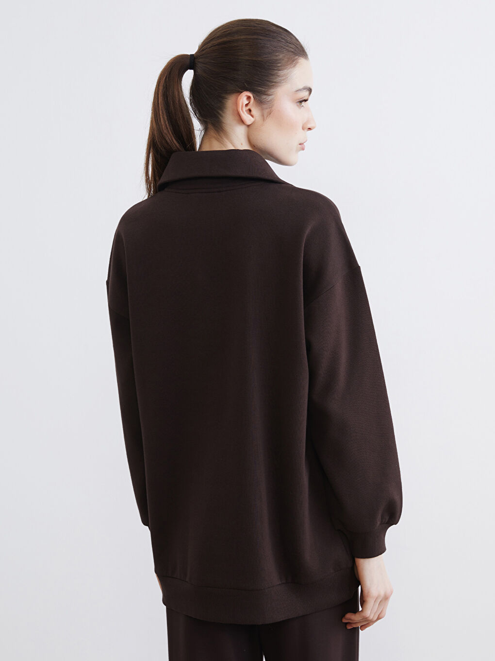 Woman BROWN Sweatshirt Tunic-3