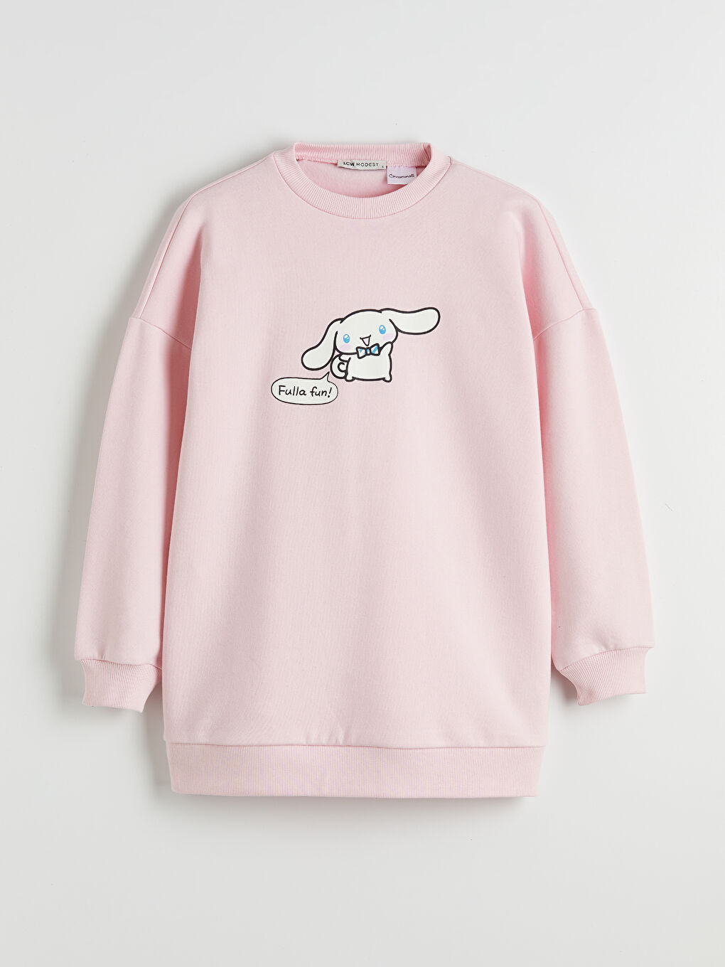 Pembe Cinnamoroll Baskılı Kadın Kalın Sweatshirt Tunik