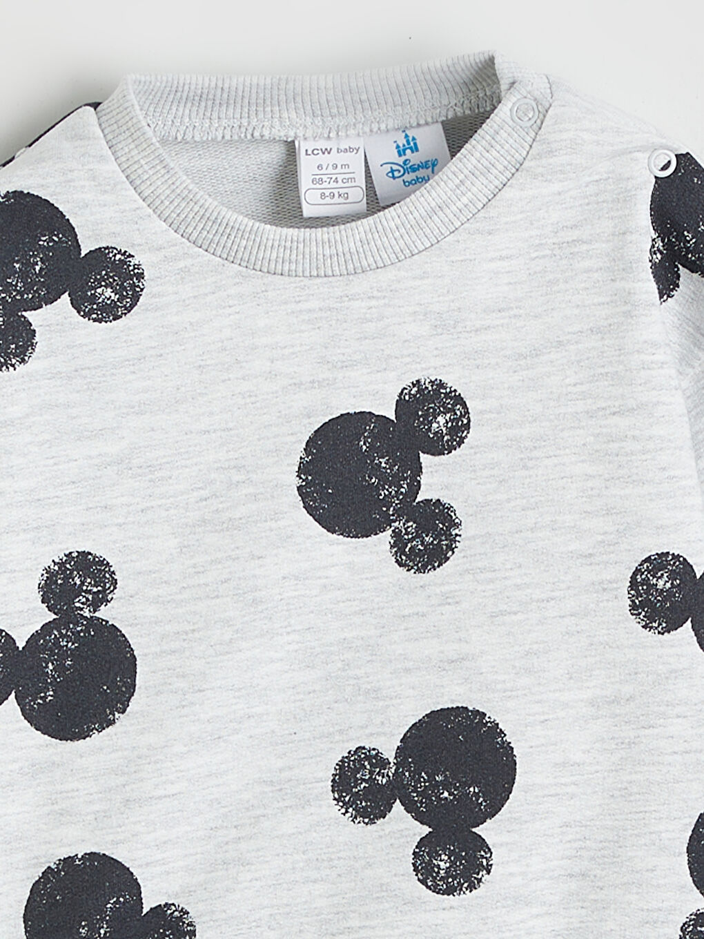Gri Minnie Mouse Baskılı Erkek Bebek Takım-2