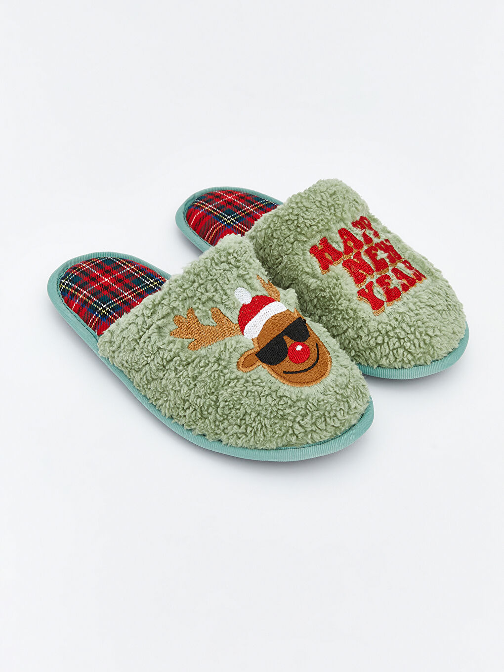 Antrasit Yılbaşı Temalı Çocuk Ev Terliği-1