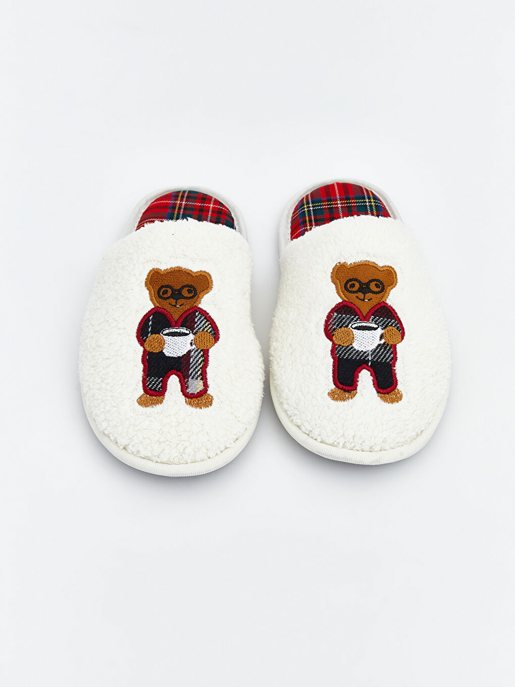 Beyaz Ayı Teddy Nakışlı Erkek Çocuk Ev Terliği-2