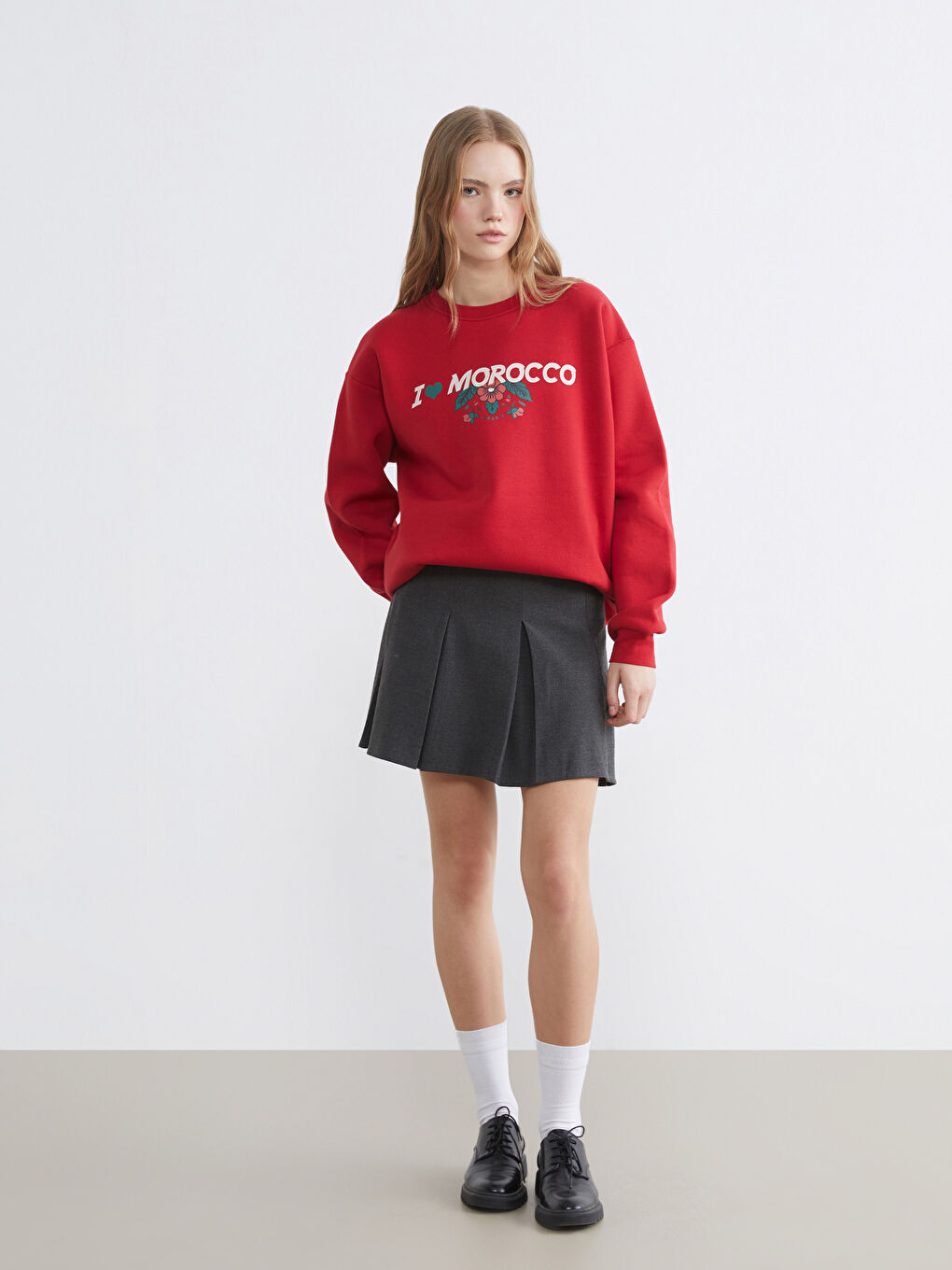 Sweat-shirt pour Femmes Surdimensionné à Imprimé Marocain-1