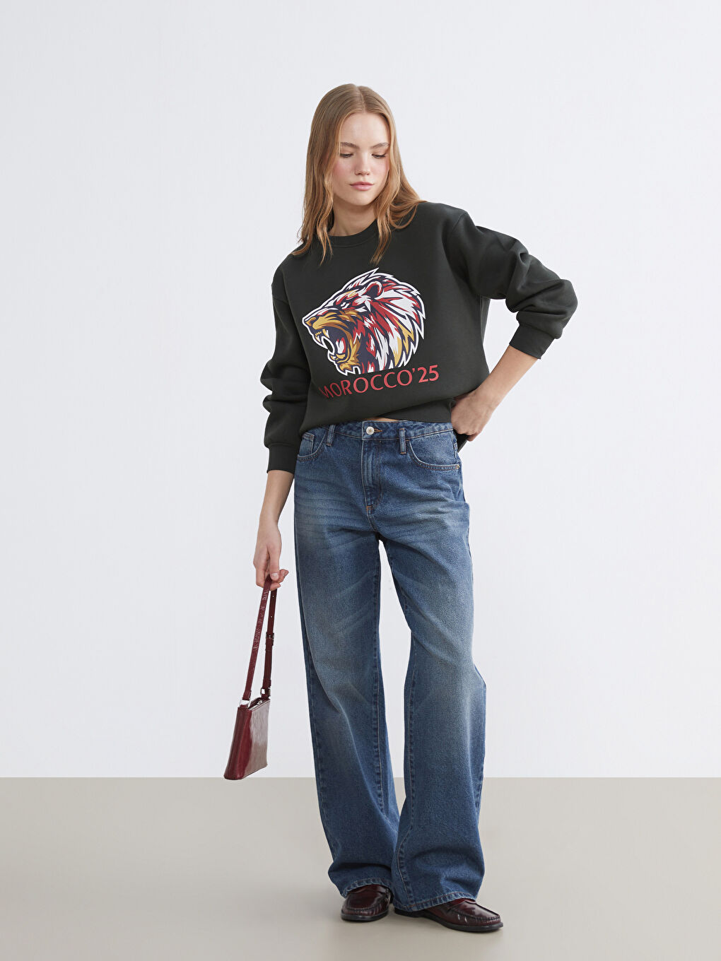 Sweat-shirt pour Femmes Surdimensionné à Imprimé Marocain-1