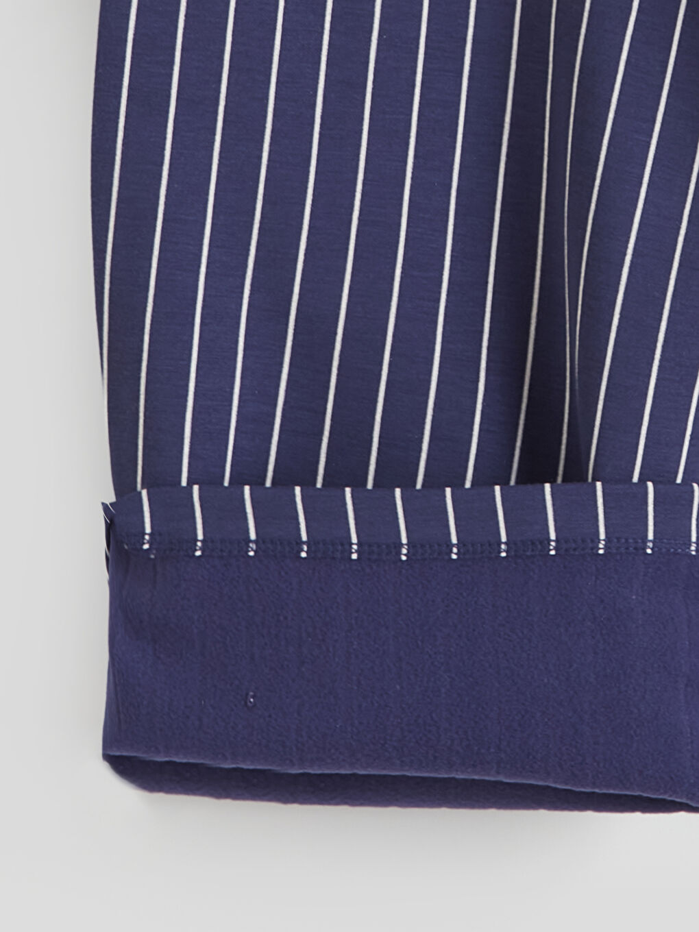 Lacivert Dik Yaka Çizgili Kız Çocuk Sweatshirt ve Pantolon-5