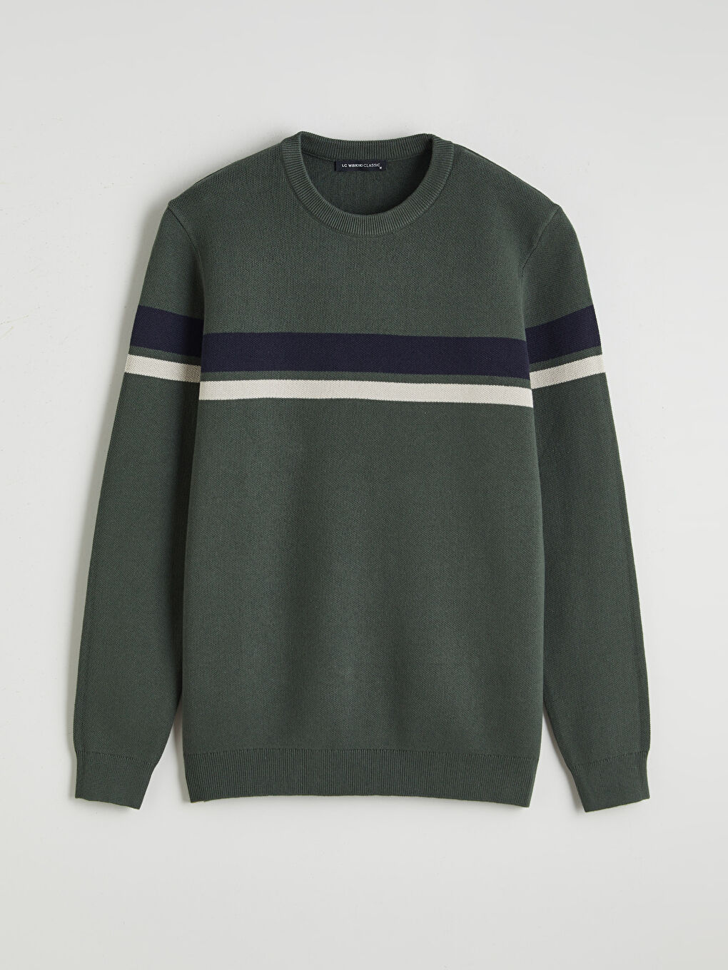 Crew Neck Striped Men's Knitwear Sweater-4