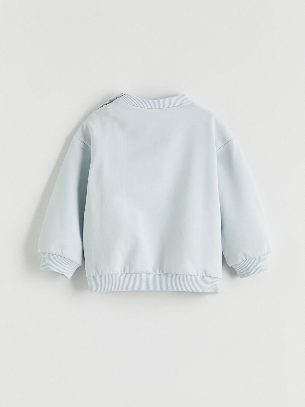 Mavi Bisiklet Yaka Uzun Kollu Mickey Mouse Baskılı Erkek Bebek Sweatshirt ve Eşofman Altı-3