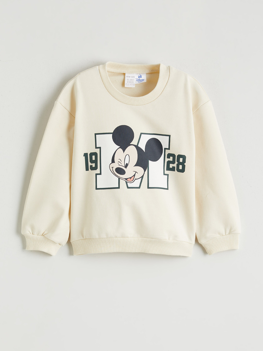 Bej Minnie Mouse Erkek Bebek Sweatshirt