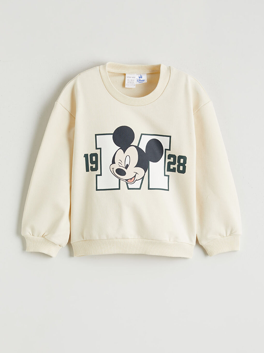Crew Neck Long Sleeve Mickey Mouse Printed Baby Boy Sweatshirt and Sweatpants-2