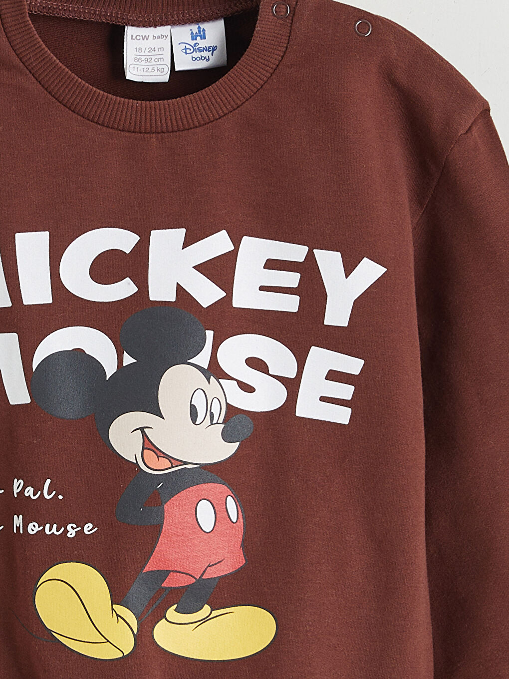 Kahverengi Mickey Mouse Baskılı Erkek Bebek Sweatshirt ve Eşofman Altı-5