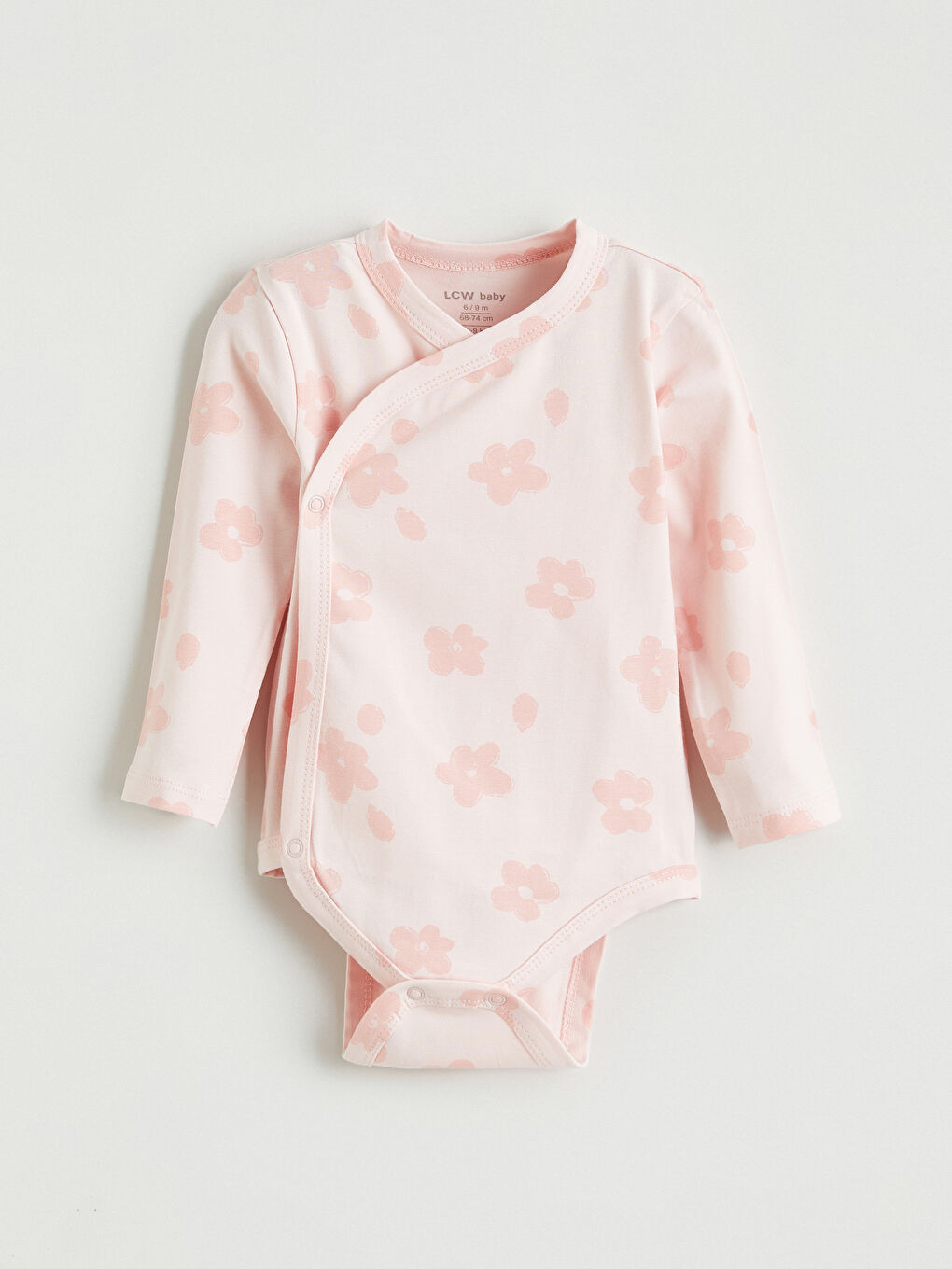 Pembe Desenli Kız Bebek Çıtçıtlı Body