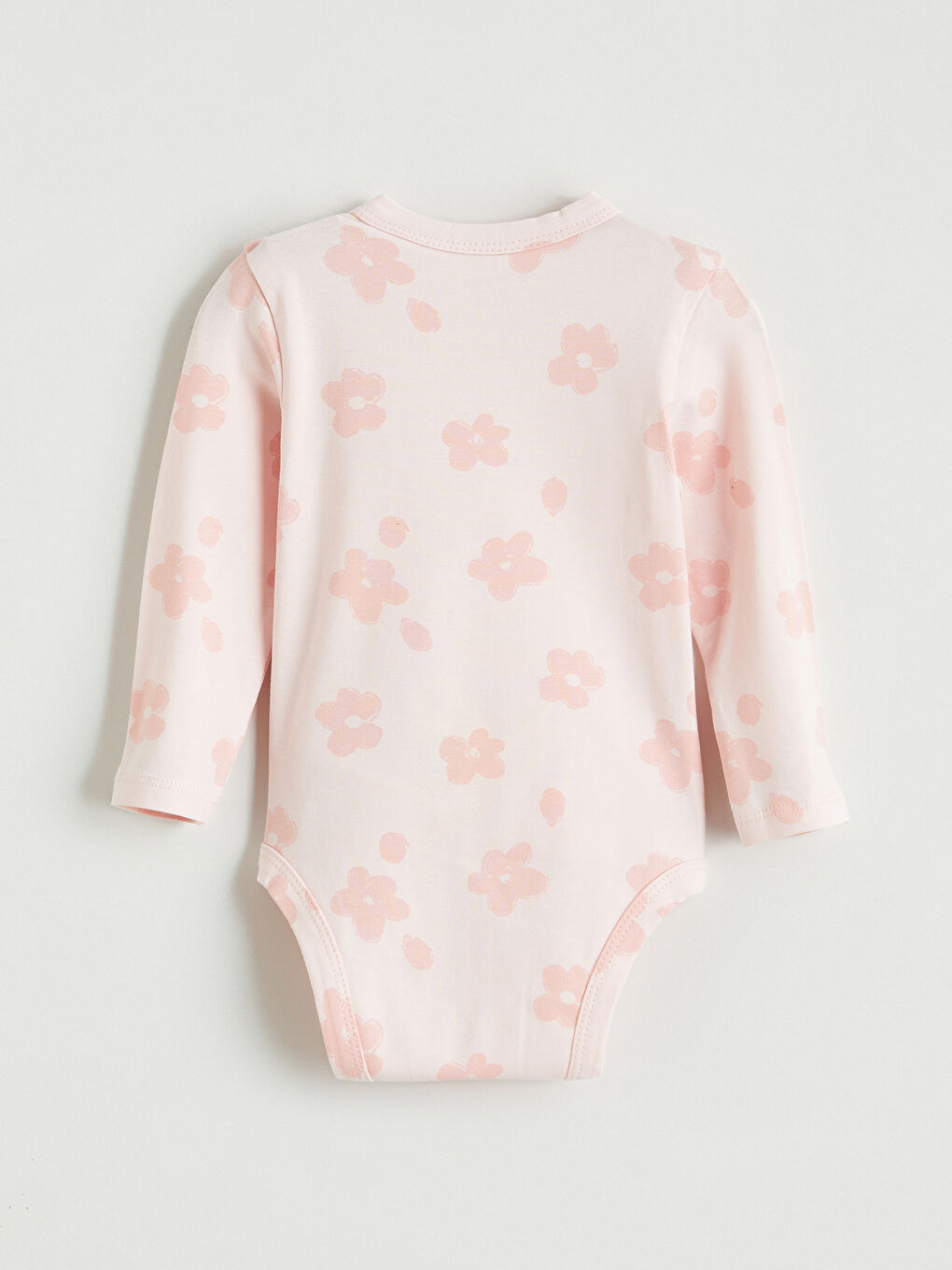 Pembe Desenli Kız Bebek Çıtçıtlı Body-1