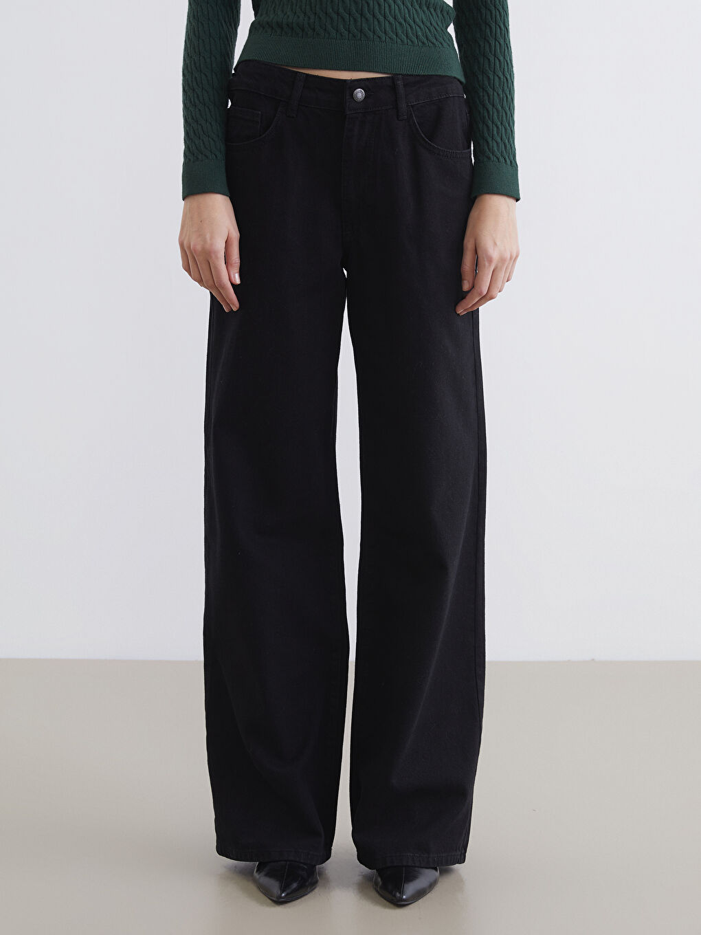 Женские широкие джинсы-1