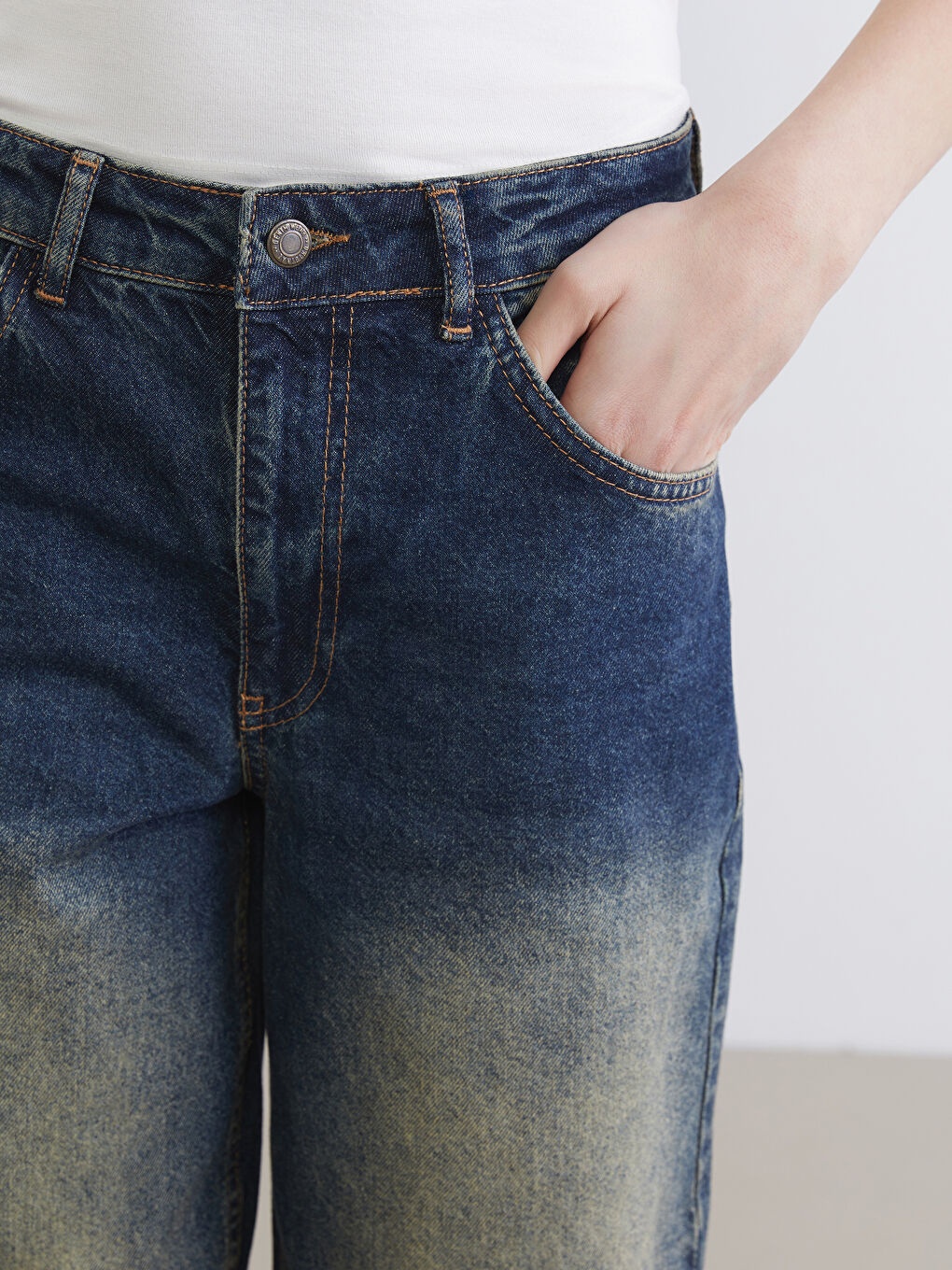 Әйелдерге арналған бос пішімді джинс шалбар-2