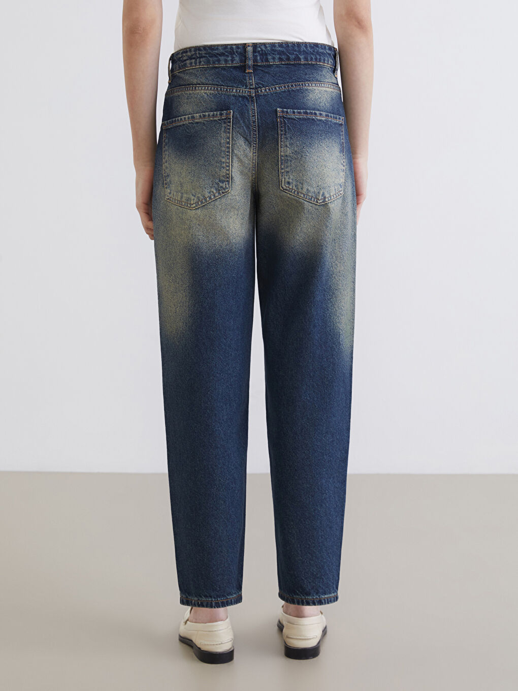 Әйелдерге арналған бос пішімді джинс шалбар-3