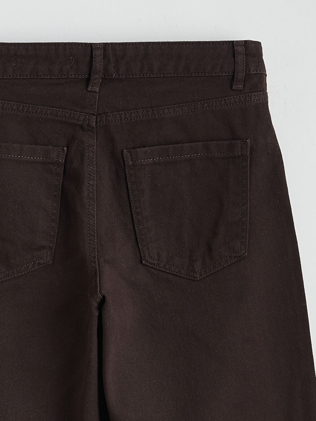 Kahverengi Wideleg Kadın Jean Pantolon-5