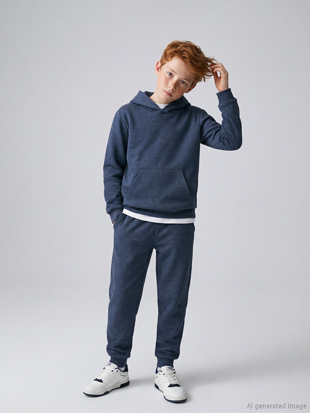 Mavi Beli Lastikli Erkek Çocuk Jogger Eşofman Altı