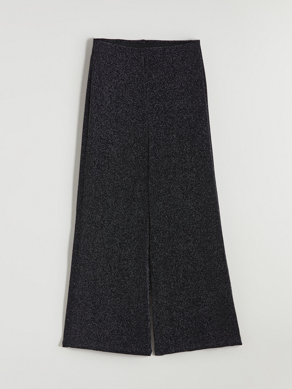 Metalik Beli Lastikli Parlak Görünümlü Kadın Pantolon-4