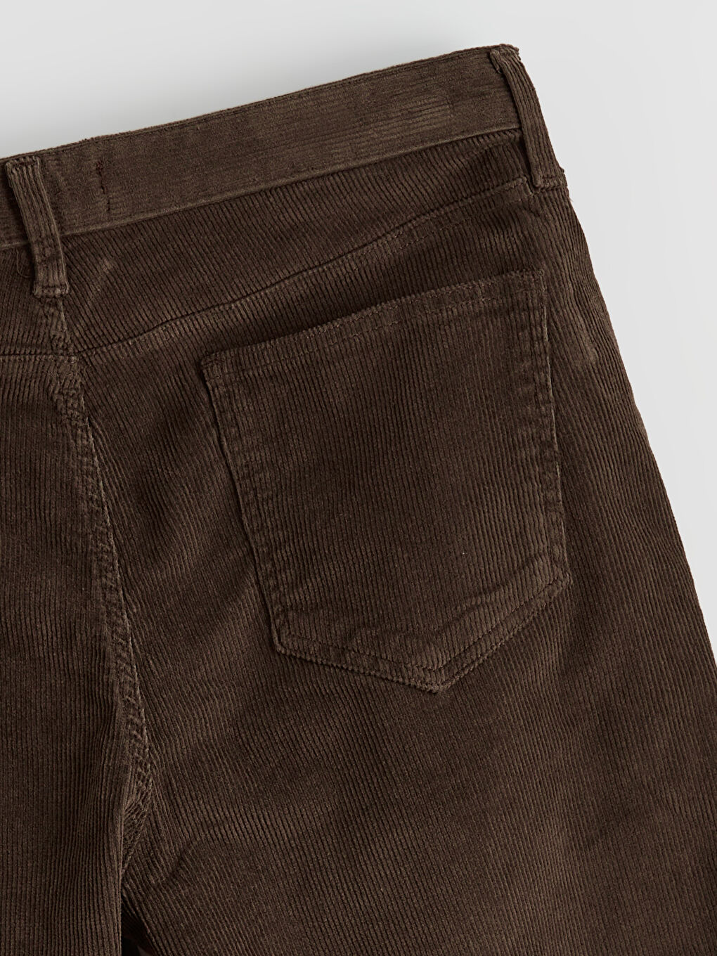 Kahverengi Standart Kalıp Kadife Erkek Pantolon-5