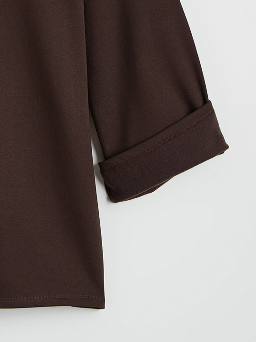 Kahverengi California Baskılı Kadın Kalın Sweatshirt Tunik-6