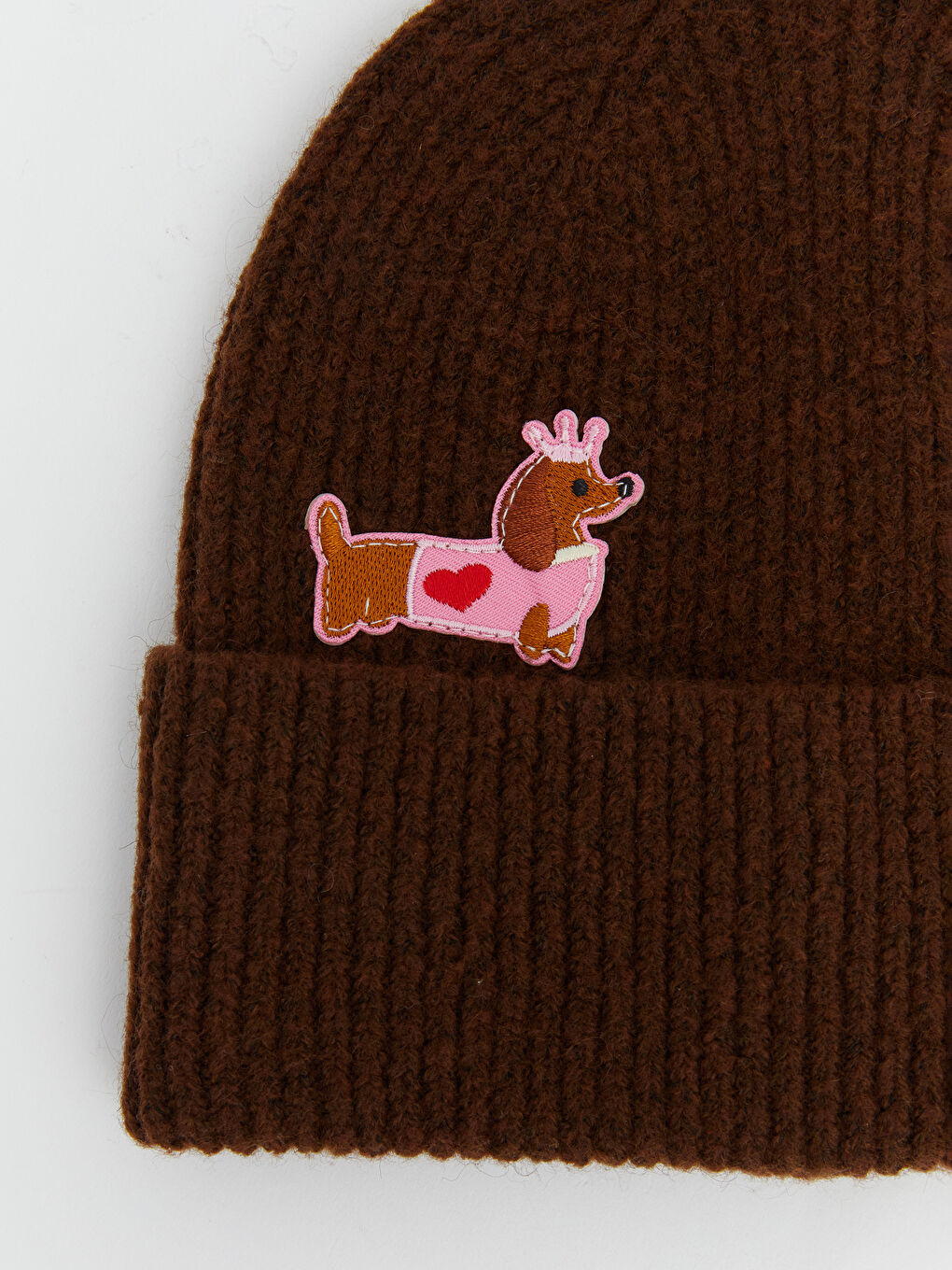 Kahverengi Baskılı Kadın Triko Bere-2