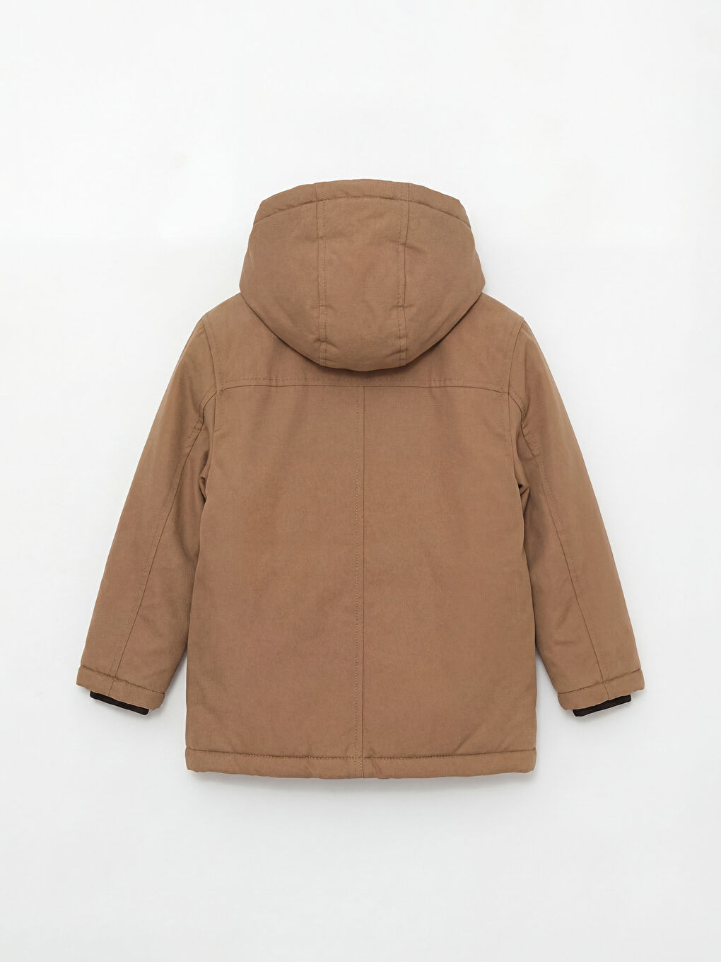 Kahverengi Standart Kalıp Kapüşonlu Erkek Çocuk Mont-2