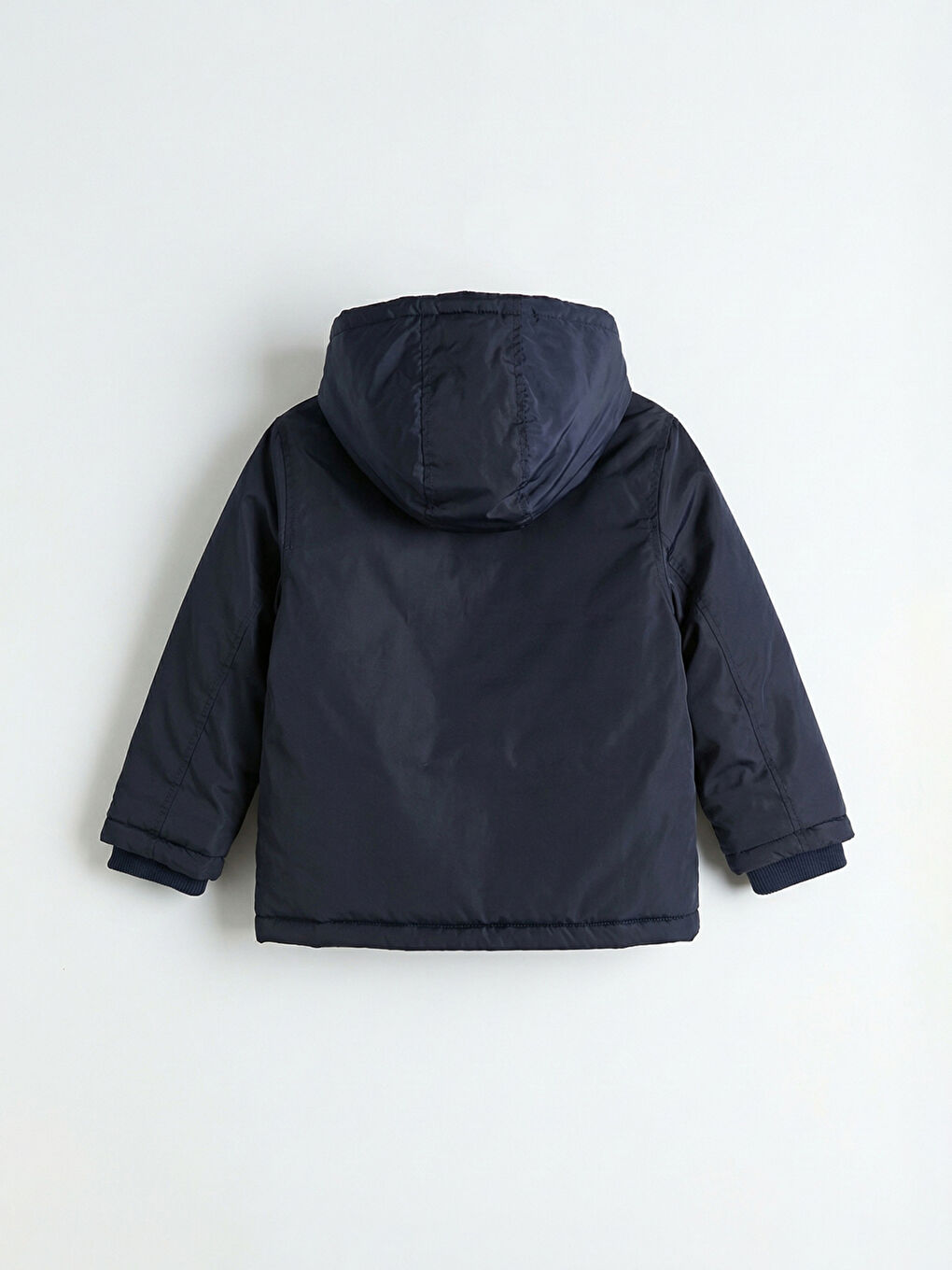 Lacivert Standart Kalıp Kapüşonlu Erkek Çocuk Mont-2