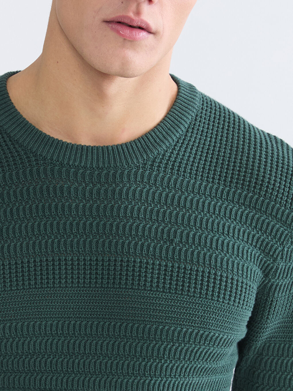 Muški Trikotažni Džemper Okruglog İzreza Dugih Rukava-2