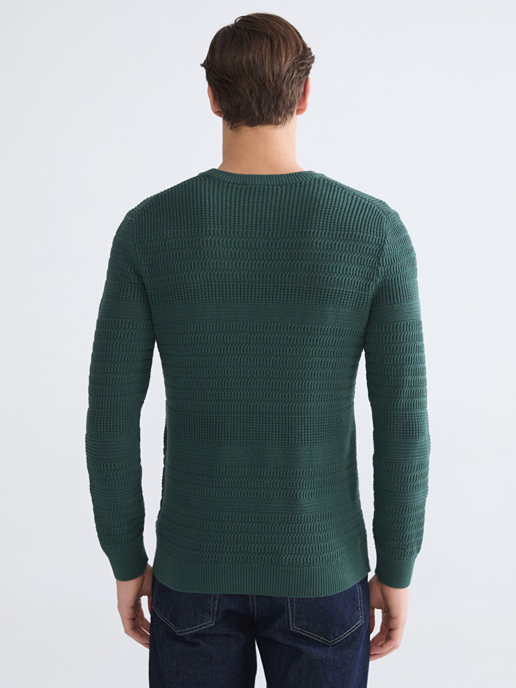 Muški Trikotažni Džemper Okruglog İzreza Dugih Rukava-3