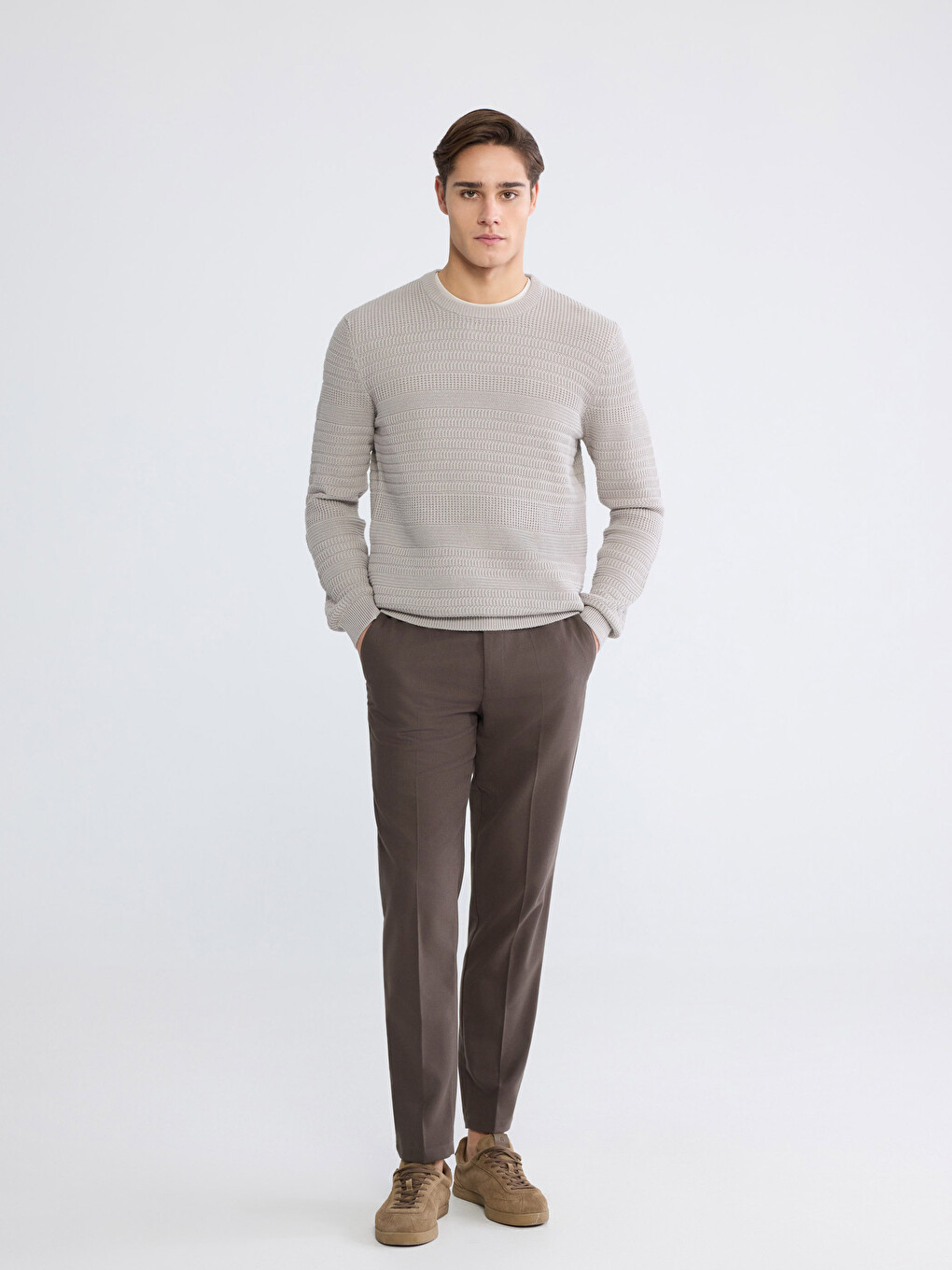 LCWAIKIKI Classic Crew Neck Long Sleeve Men's Tricot Sweater