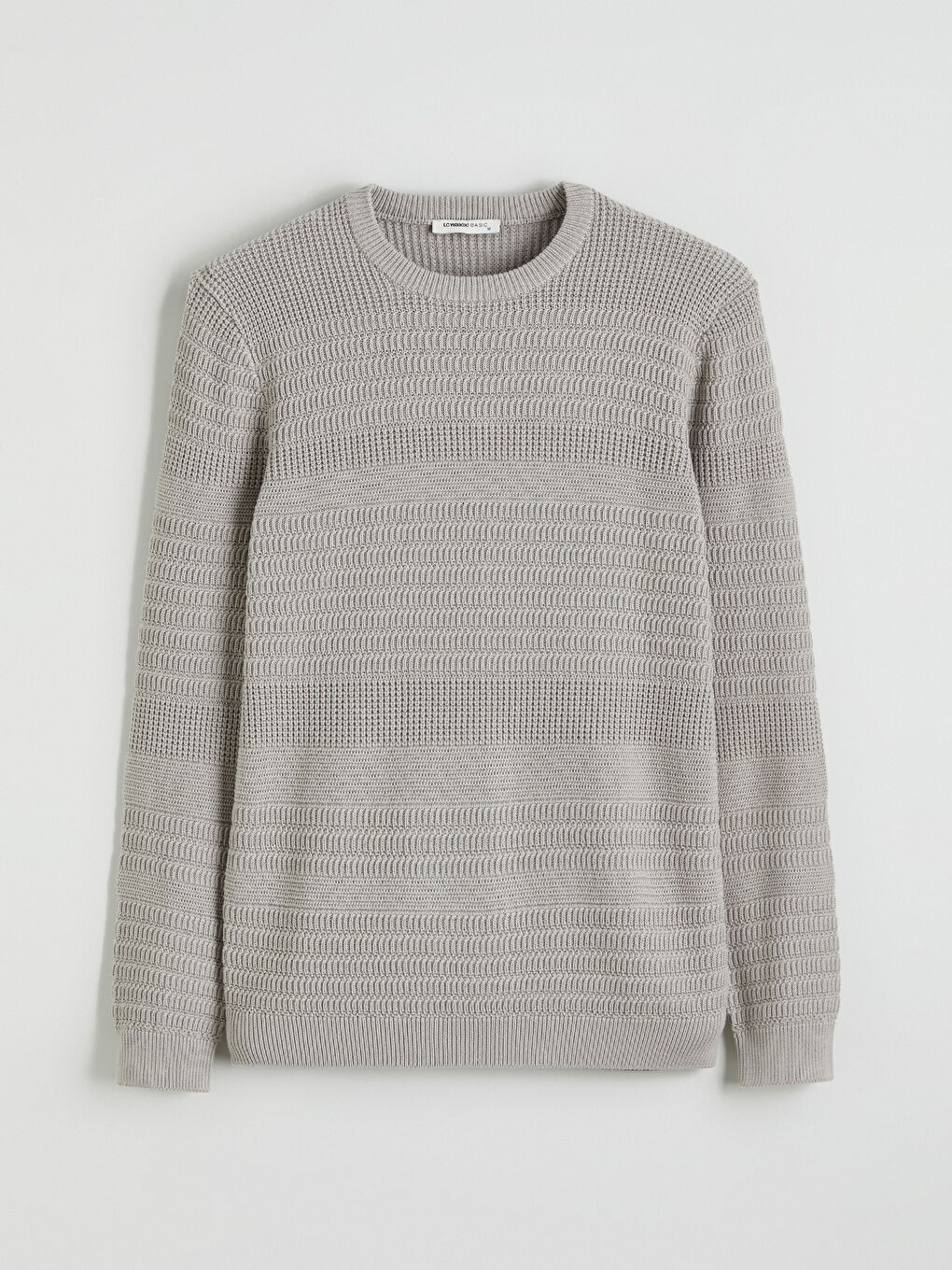 Crew Neck Long Sleeve Men's Tricot Sweater