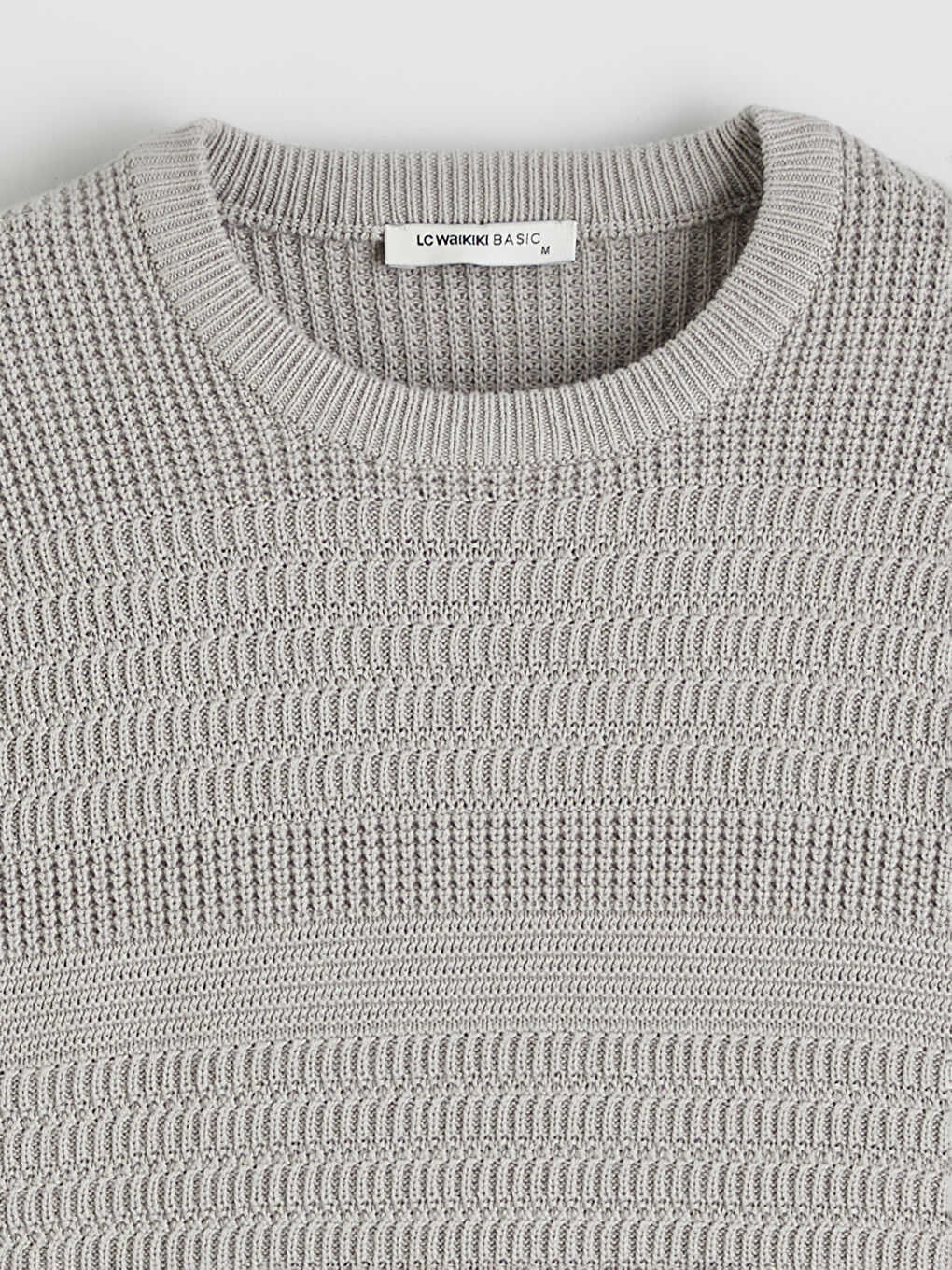 Crew Neck Long Sleeve Men's Tricot Sweater-1