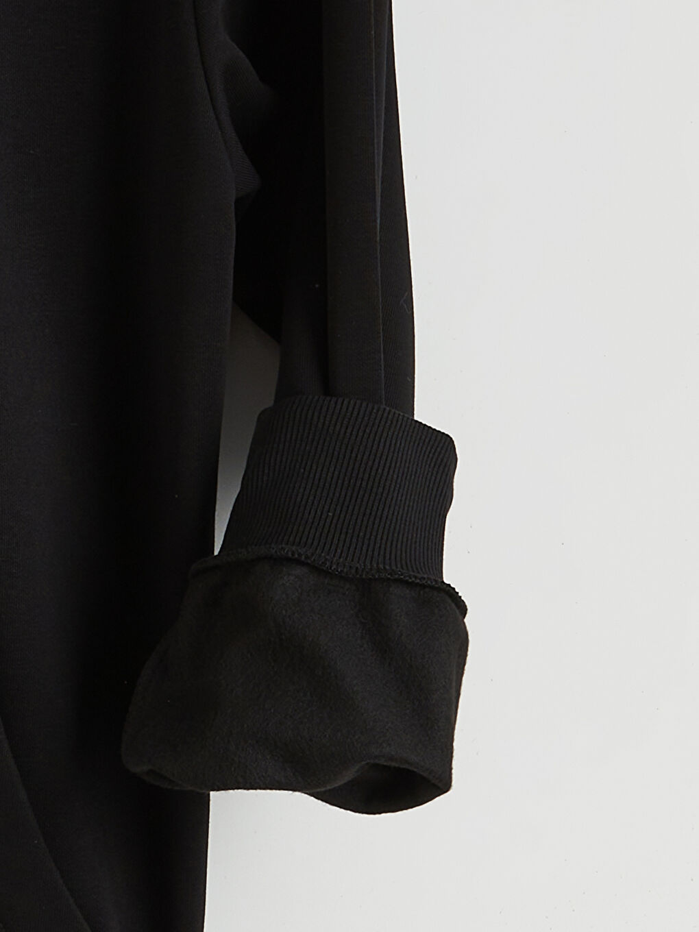 Siyah Uzun Kollu Baskılı Erkek Hoodie-5