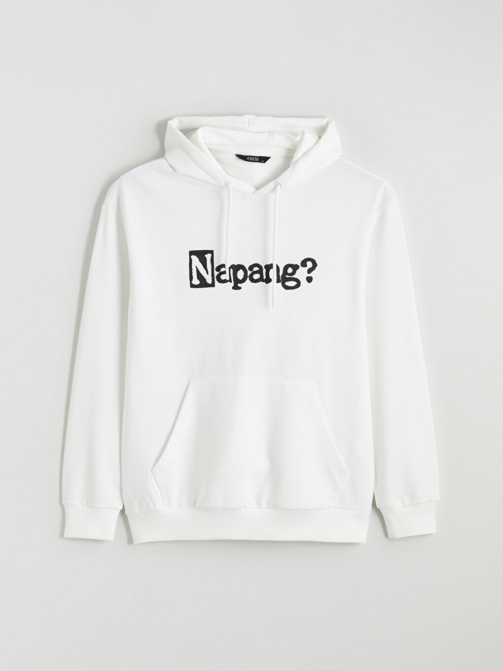 Ekru Uzun Kollu Baskılı Kalın Erkek Hoodie-4