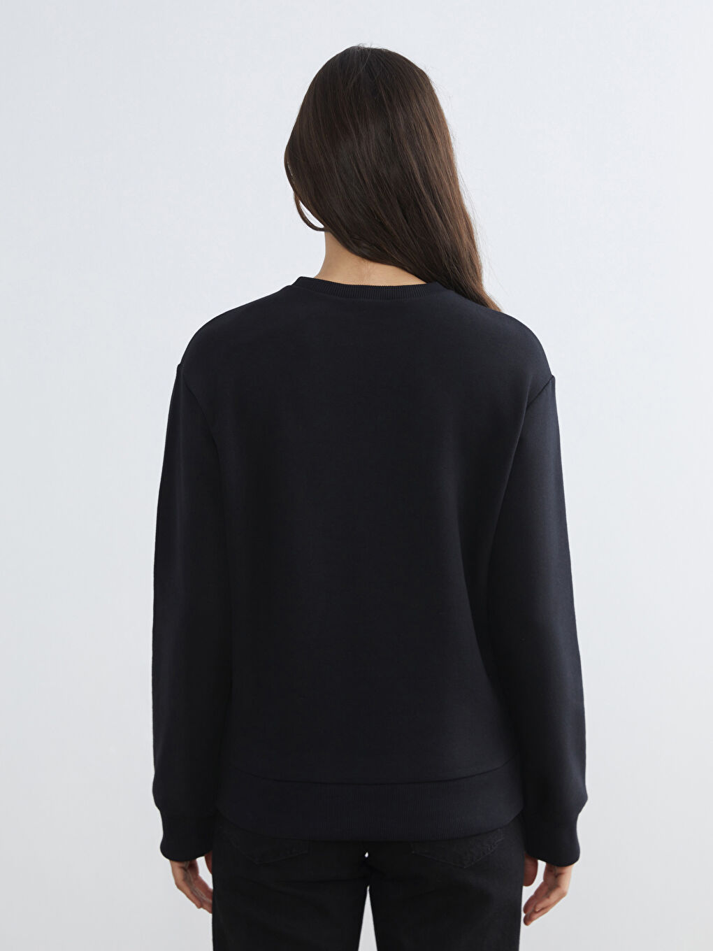 Crew Neck Women's Thick Sweatshirt-3